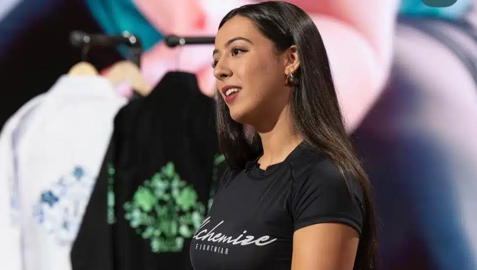 Maya Nazareth pitching her company.