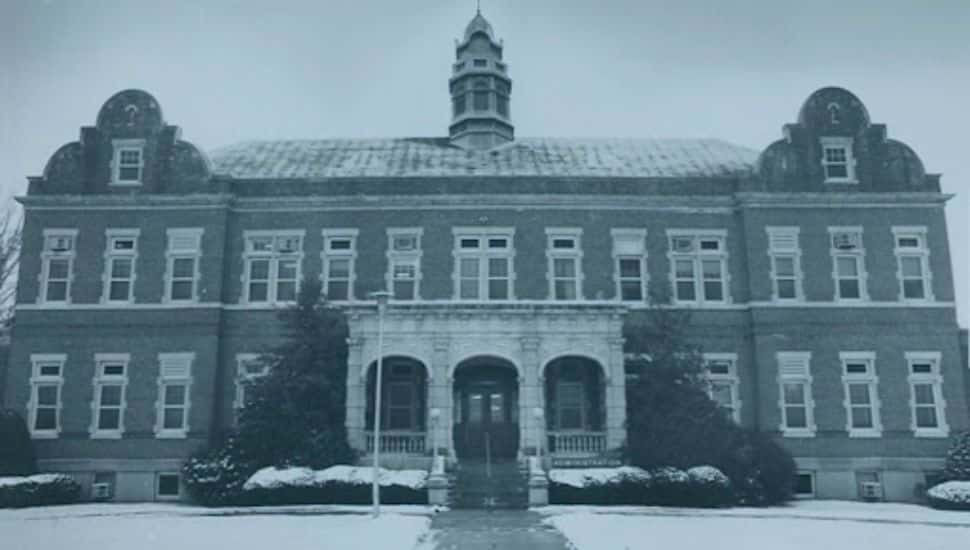 Pennhurst State Hospital building in old photo.