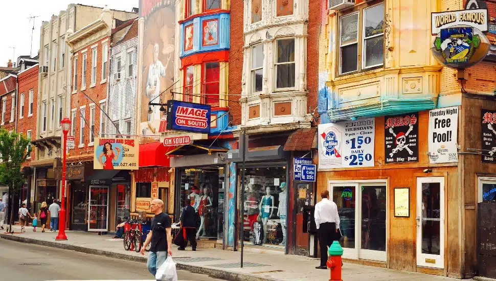 People walking around in South Philadelphia.