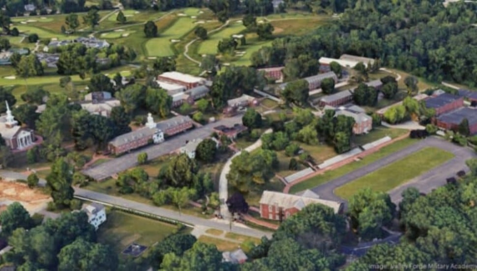 Valley Forge Military Academy and College campus overhead.