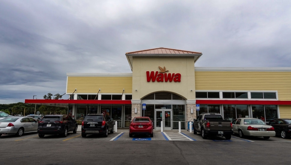 Wawa store parking lot.