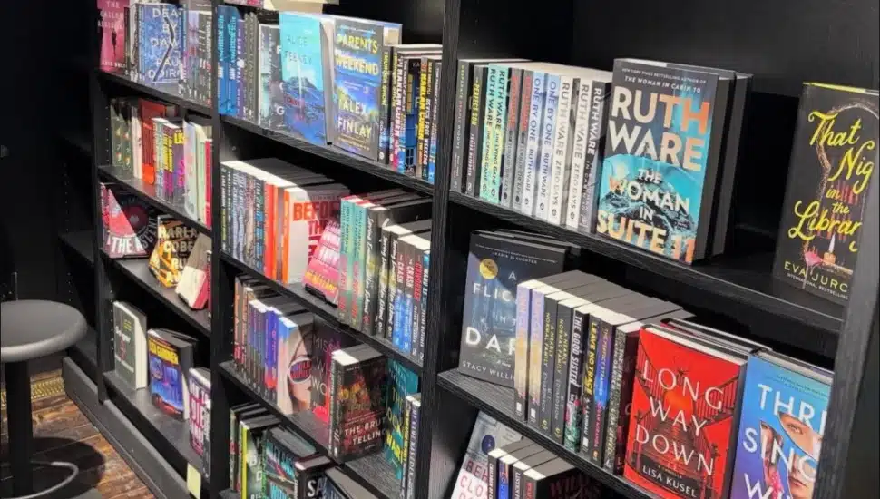 A big collection of books inside Thrillerdelphia.