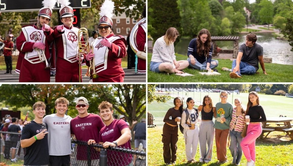 Collage of photos of college students.
