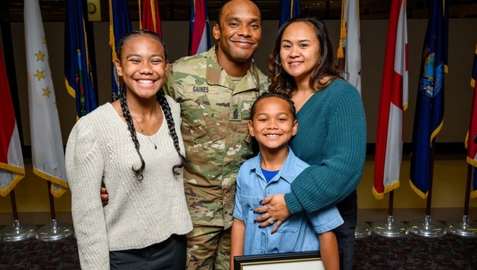 Dr. Akeel Gaines with his wife and two children.