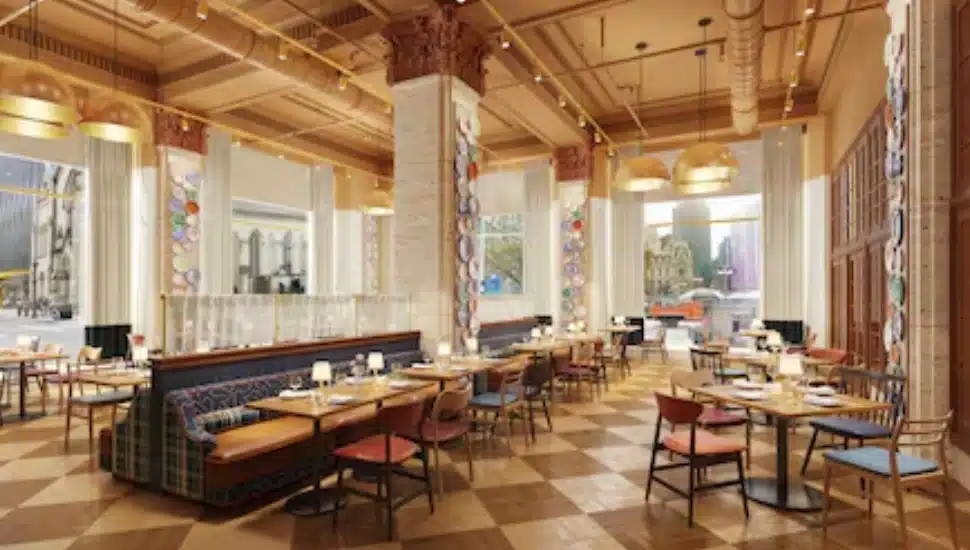 Rendering of Recipe Philly's dining room.