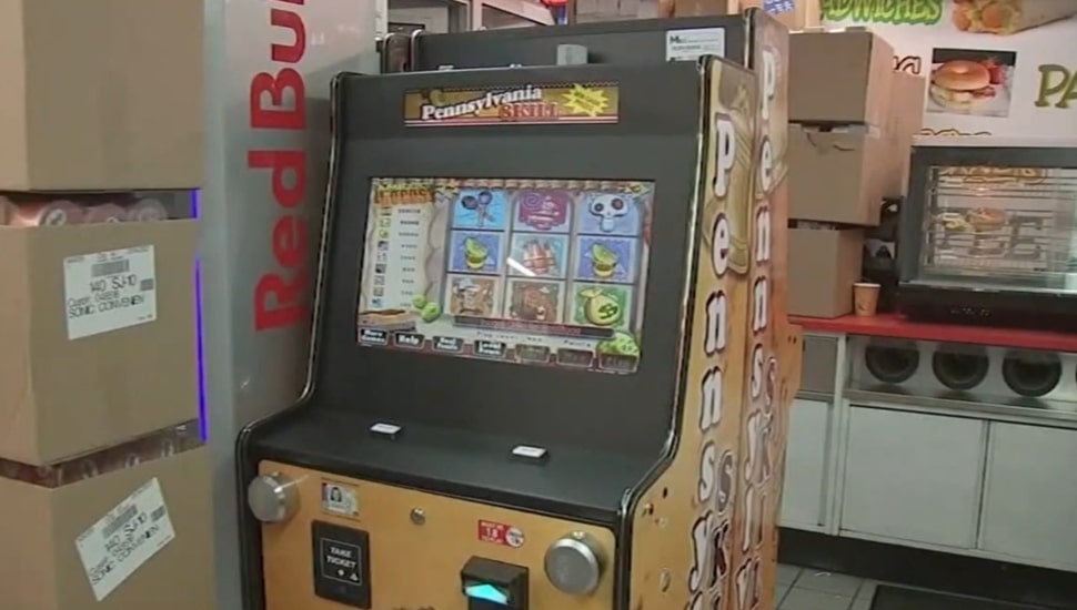 Slot machine at gas station.