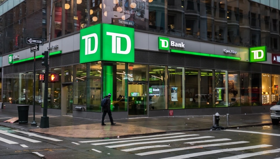 TD Bank branch outside.
