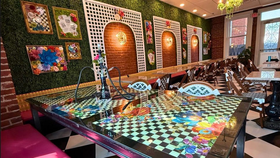 Tables in The Snarky Tea House.