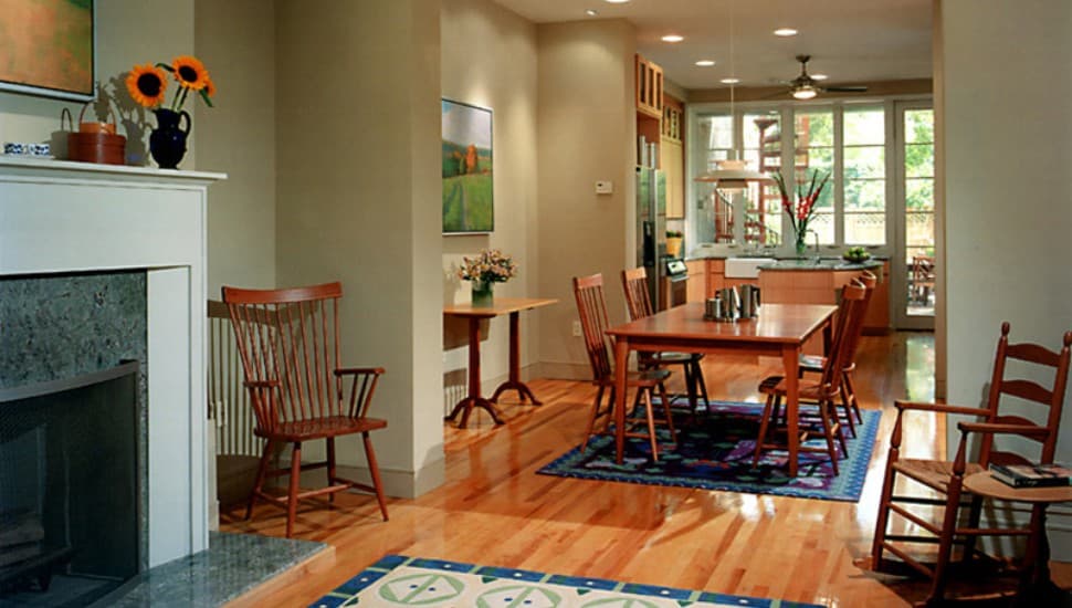 Architect Tony Weber’s renovated home in Queen’s Village in Philadelphia. He drives to his new vacation home near Promised Land State Park in about two hours and 20 minutes.
