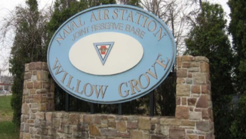 The sign for the former Willow Grove Naval Air Station.