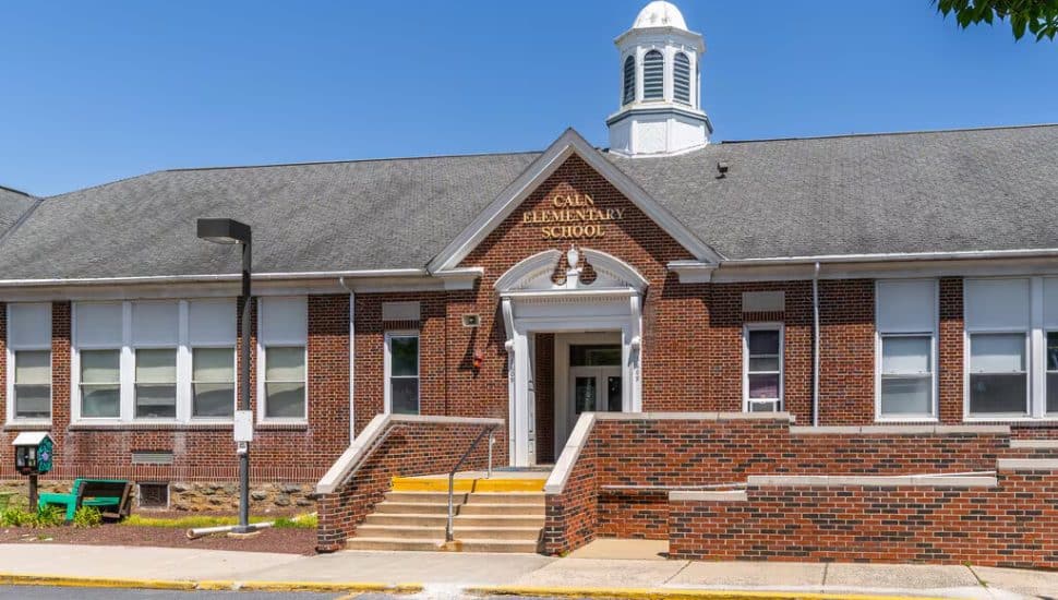 The exterior of Caln Elementary School.