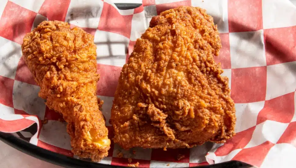 A drumstick and chicken thigh.
