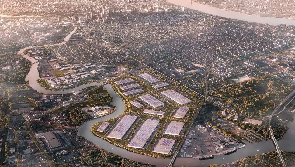 An overhead view of the Bellwether District.