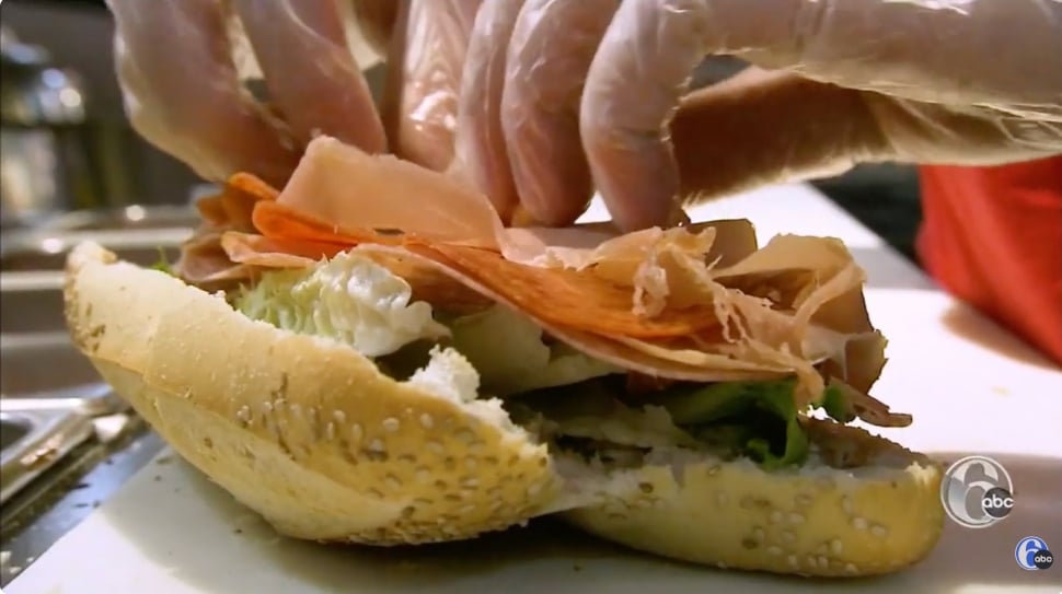 A Carmen's hoagie being made at Reading Terminal Market
