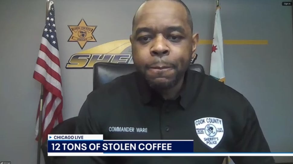 Commander Michael Ware of the Cook County sheriff's Organized Retail Crime Division talks about the theft of $100,000 worth of Wawa coffee.