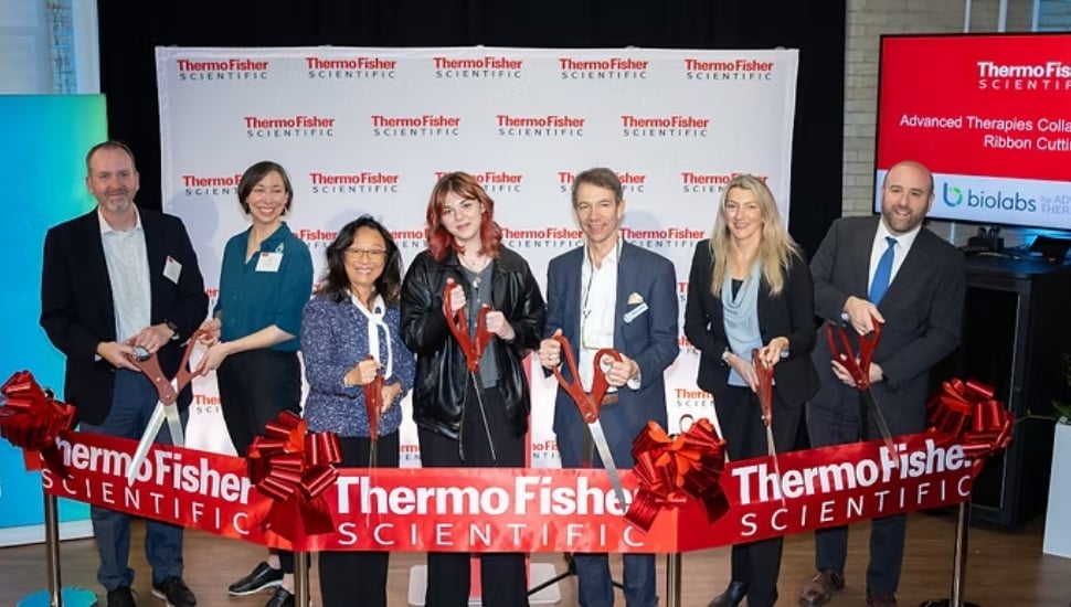 Ribbon cutting for Thermo Fisher's new Advanced Therapies Collaboration Center.