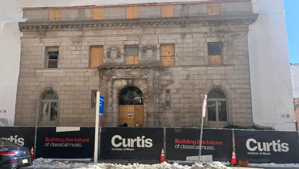 Art Alliance Building boarded up as fire repairs continue.