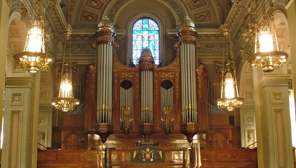 Inside Cathedral of Saints Peter and Paul in Philadelphia.