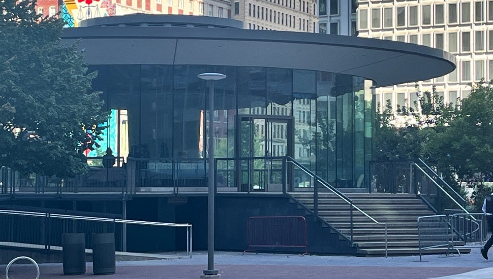Love Park flying saucer structure near LOVE Park.