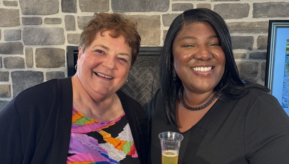 Lynne Williams and Michelle Snow at the Wake Up Winning breakfast.