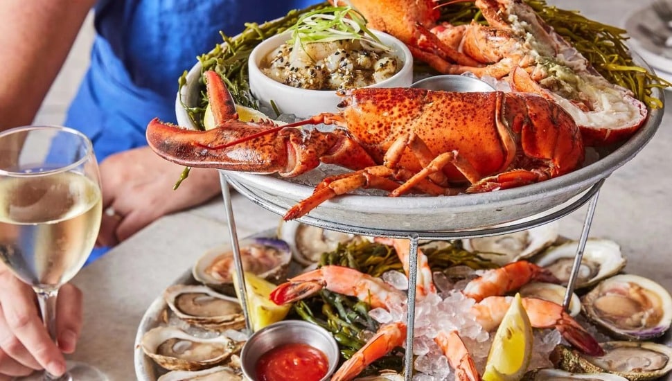 Oyster House seafood tower.