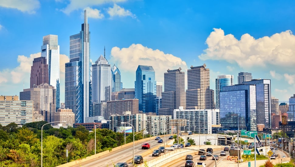 Philadelphia downtown cityscape.