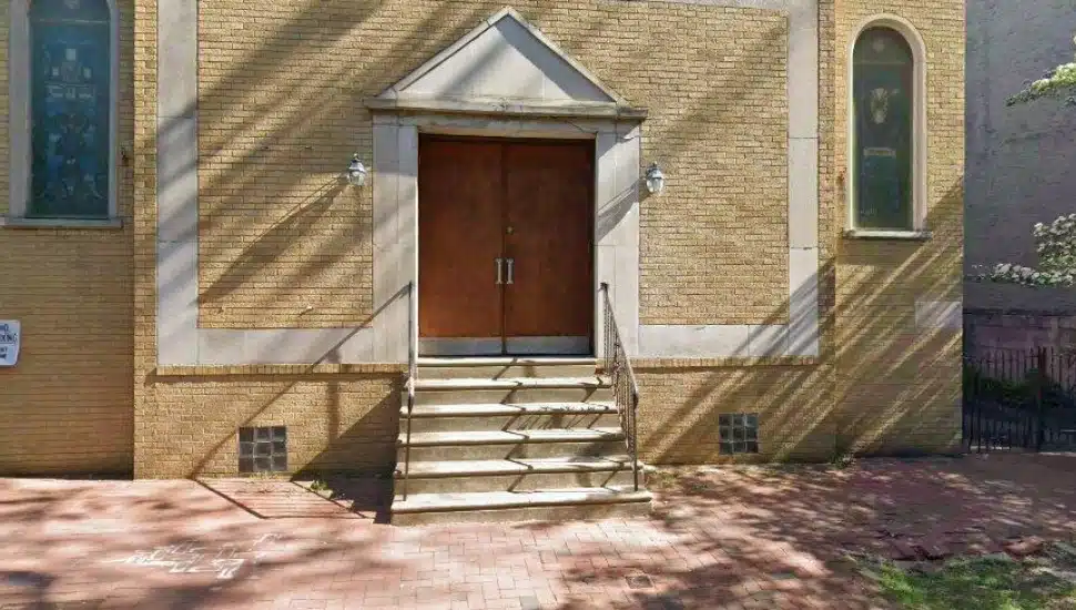 Society Hill church exterior.