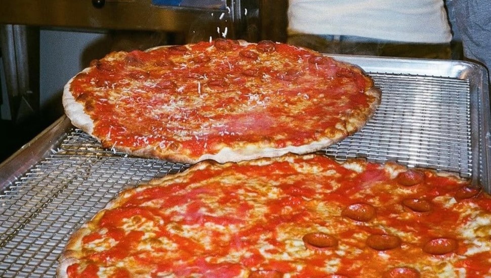 Two pepperoni pizza pies from CJ & D's Trenton Tomato Pies
