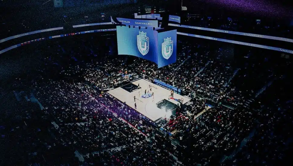 Crowd shot of the Unrivaled Basketball game inside Xfinity Mobile Arena.