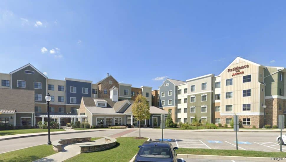 Residence Inn and parking lot.