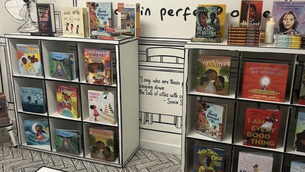 Books inside Harriett's Bookshop.