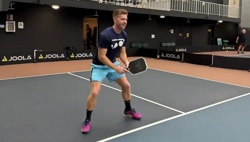 Brandon Fritze put a paddle in hand on the pickleball court.