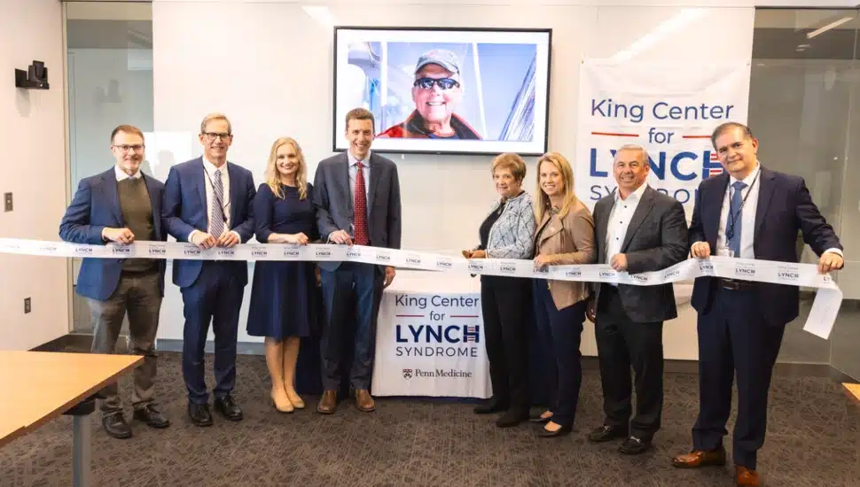 Penn executives with a ceremonial ribbon-cutting for the King Center for Lynch Syndrome was celebrated in December 2025.