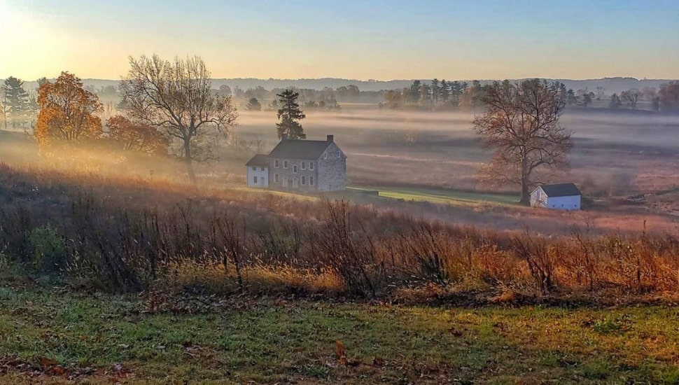Maurice Stephens House at dawn.