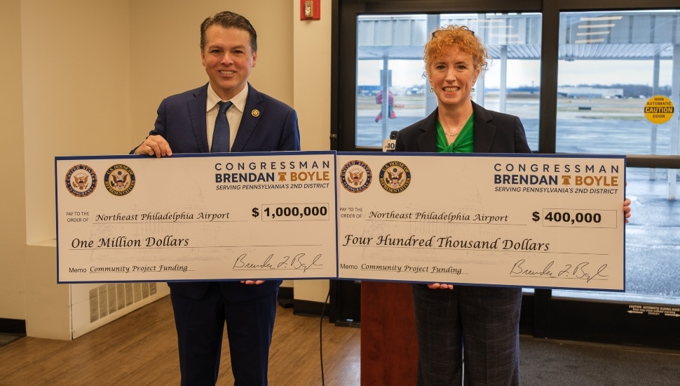 Two checks of $1 million and $400,000, respectively.