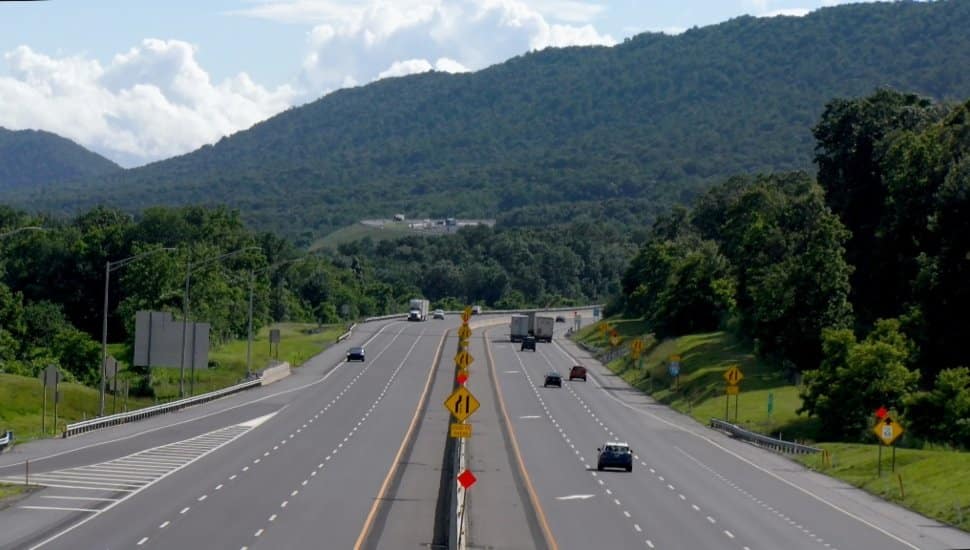 cars on the Pennsylvania Turnpike.