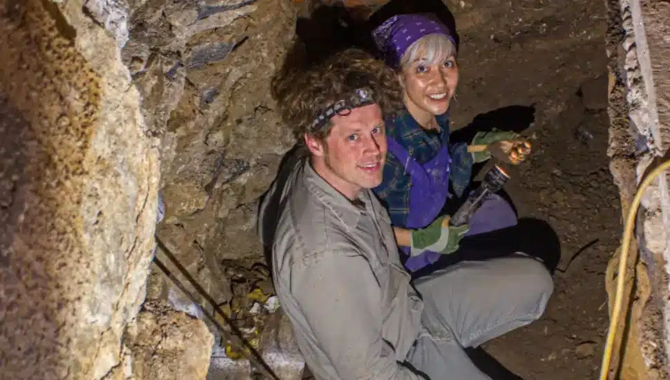 Matt and Melissa Dunphy digging.