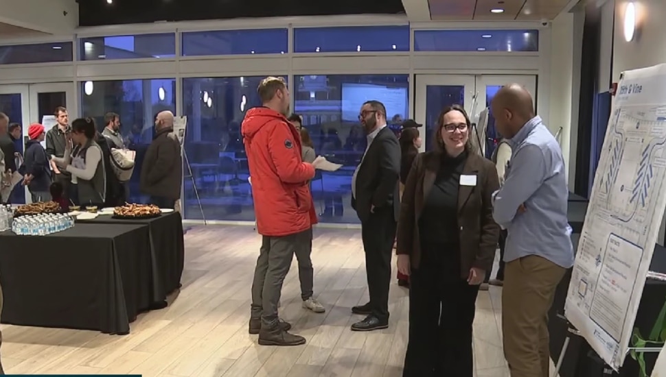 Residents at Philadelphia intercity bus terminal open house.