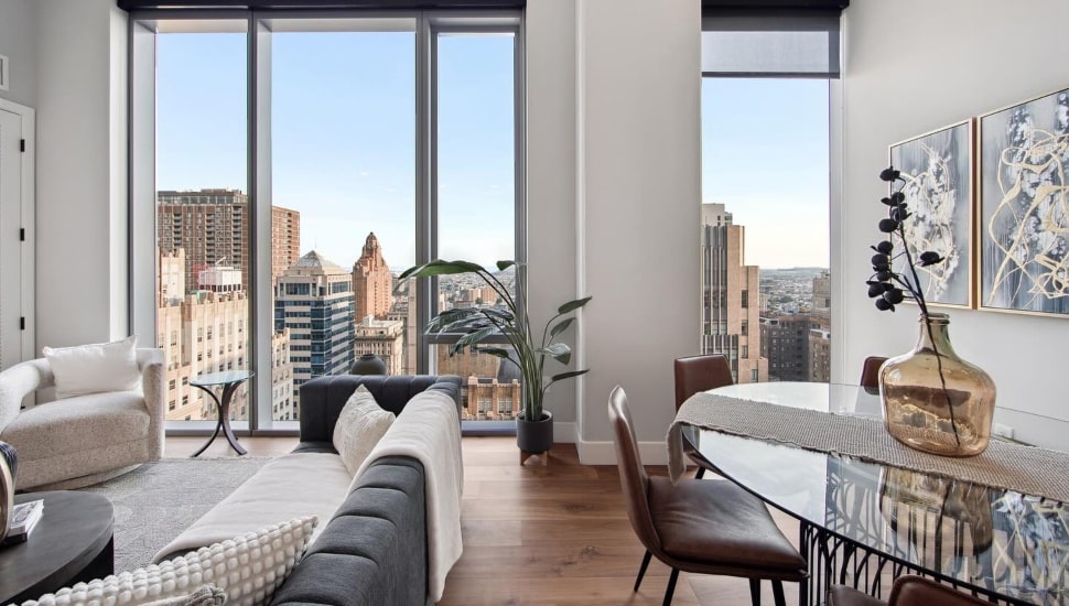 An apartment with views of outside.