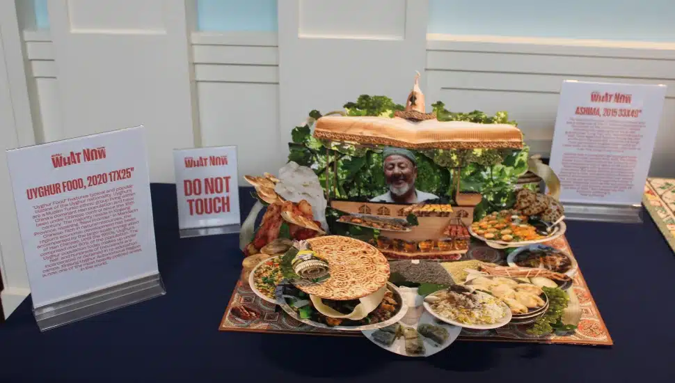 A pop-up of Uyghur food.