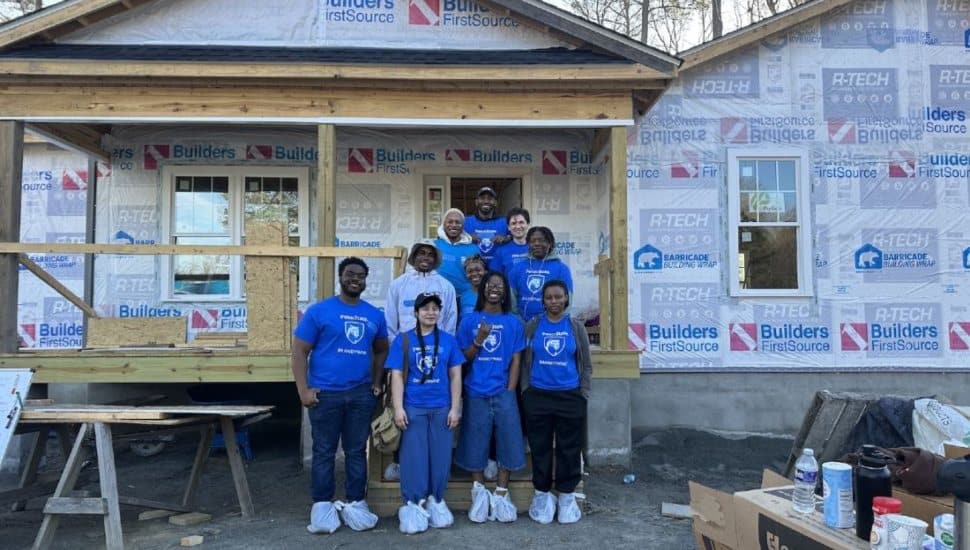 Eight Penn State Brandywine students traveled to Mechanicsville, Virginia, during spring break to participate in an Alternative Spring Break program, building affordable housing for families in the community in partnership with Habitat for Humanity.