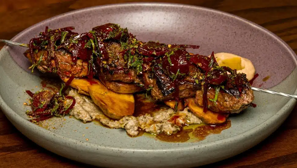 A plate of food.