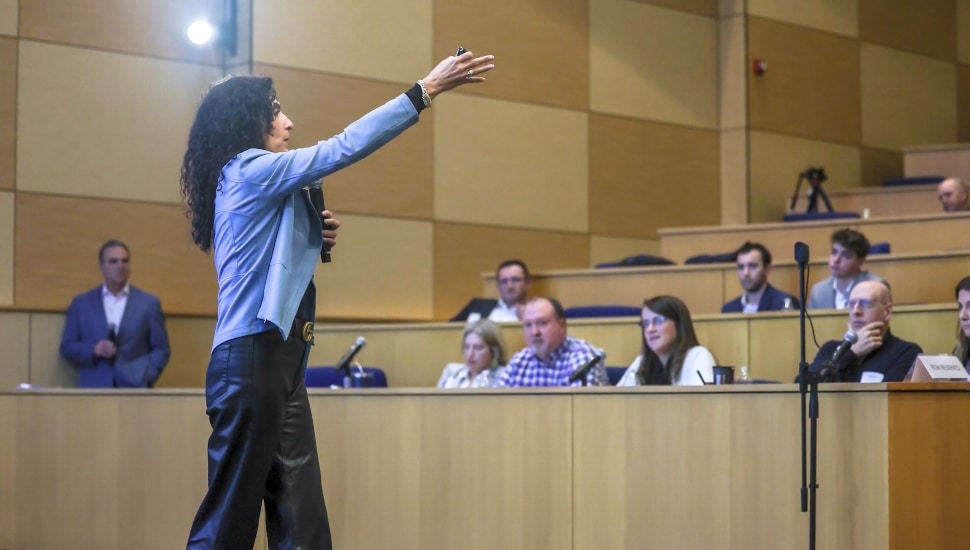 Ginny Palmieri speaks to an audience at Penn State Great Valley