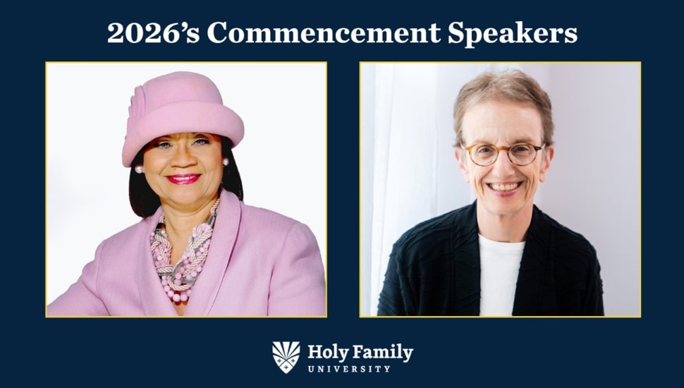 Headshots of two honorary doctorate recipients.