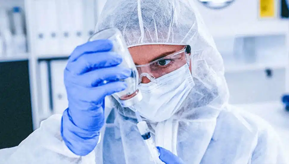 A scientist in a lab.