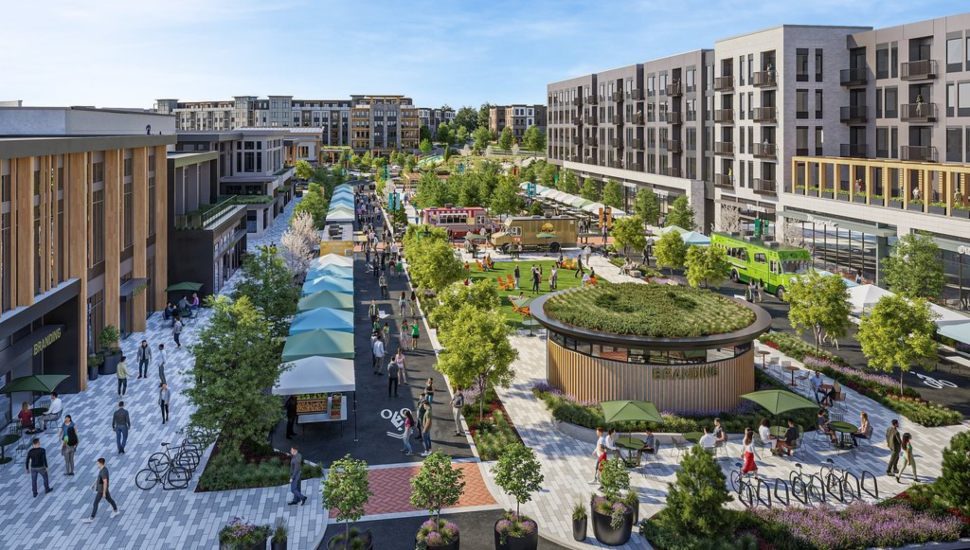 Exton Square Mall redesign plans rendering.