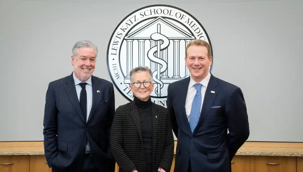 John Fry (left), Amy Goldberg (center), and Michael Charlton (right).