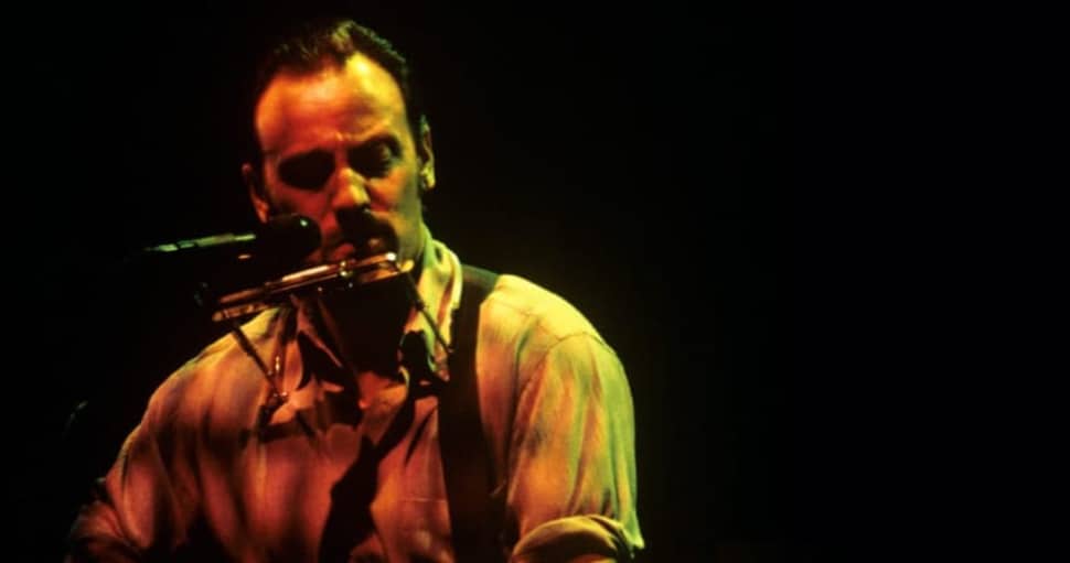 Bruce Springsteen during his first solo tour in 1995 at the Tower Theater in Upper Darby.