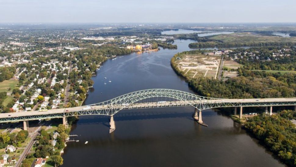 The existing Delaware River Bridge connects Bucks County to Burlington Township, N.J. A replacement structure could displace more than a dozen Bristol Township homes.