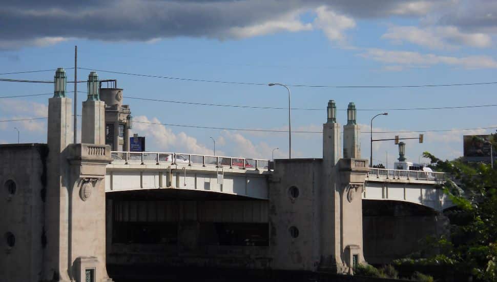 Side view of University Avenue Bridge.